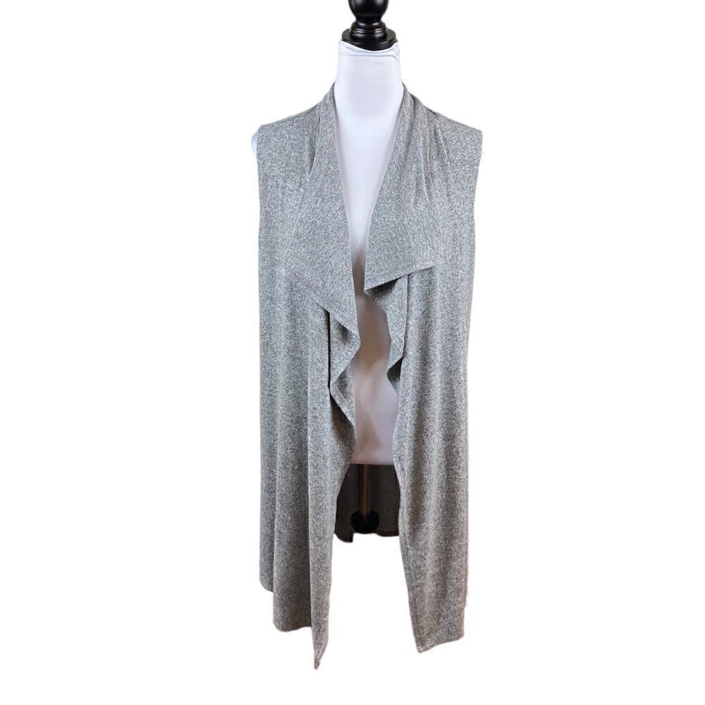 ‎Juicy Couture Heather Gray Sleeveless Long Cardigan, Size M